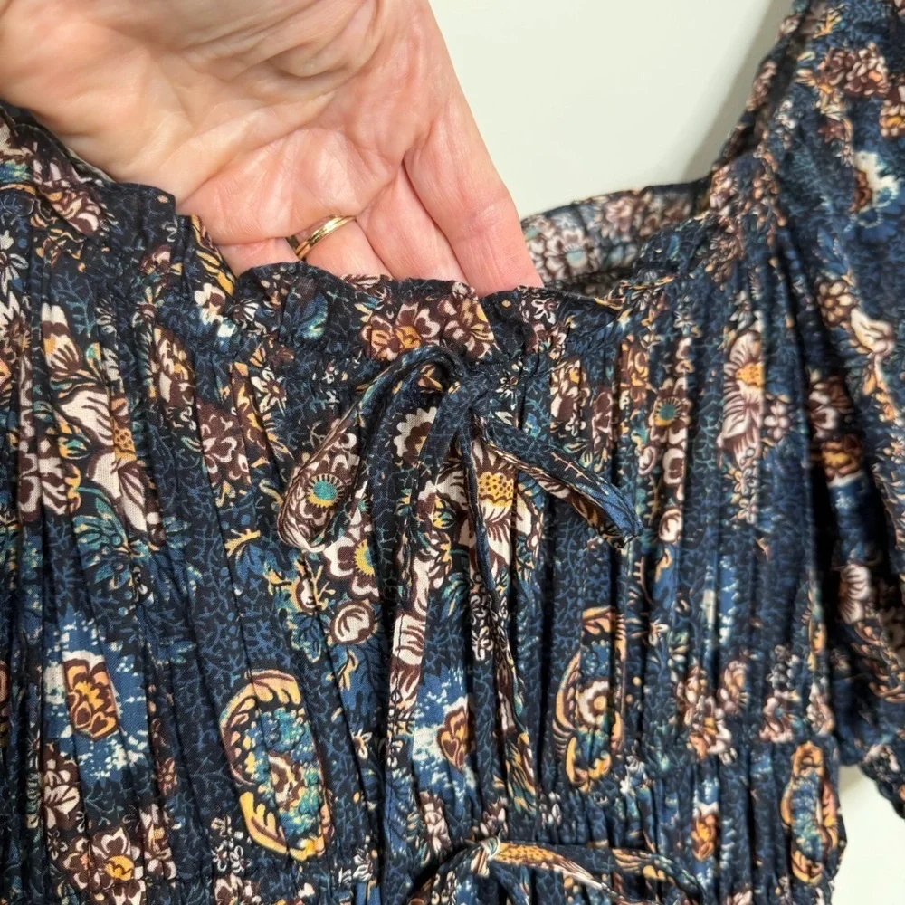 Ulla Johnson Juniper Mini Dress in Twilight Navy Floral milkmaid boho pockets - Picture 7 of 16